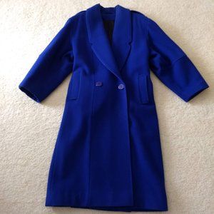 vintage 80s bright cobalt blue long wool coat 🎈HOST PICK x2🎈